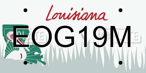 EOG19M Louisiana License Plate