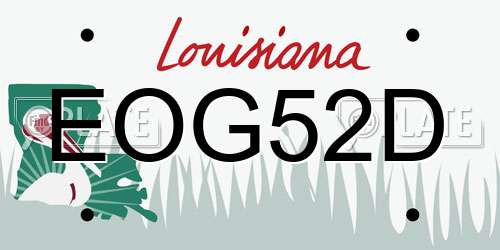 EOG52D Louisiana License Plate