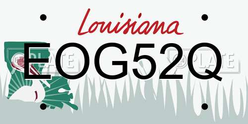 EOG52Q Louisiana License Plate