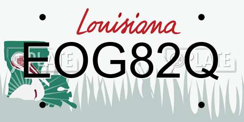 EOG82Q Louisiana License Plate