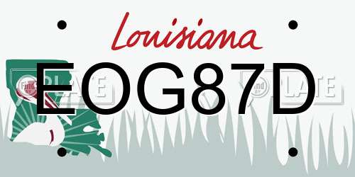 EOG87D Louisiana License Plate