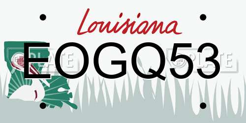 EOGQ53 Louisiana License Plate