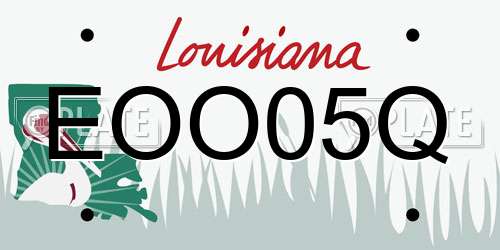 EOO05Q Louisiana License Plate