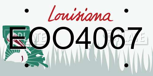 EOO4067 Louisiana License Plate