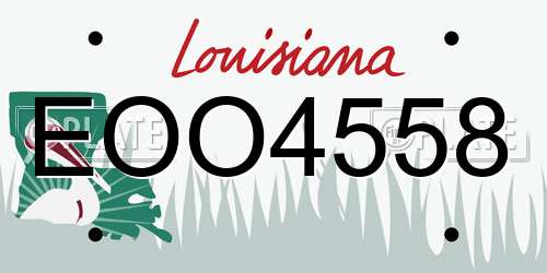 EOO4558 Louisiana License Plate