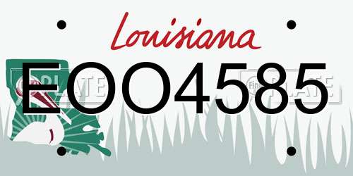 EOO4585 Louisiana License Plate