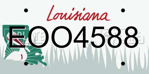 EOO4588 Louisiana License Plate
