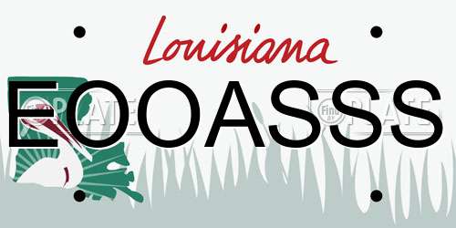 EOOASSS Louisiana License Plate