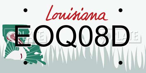 EOQ08D Louisiana License Plate