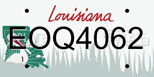 EOQ4062 Louisiana License Plate