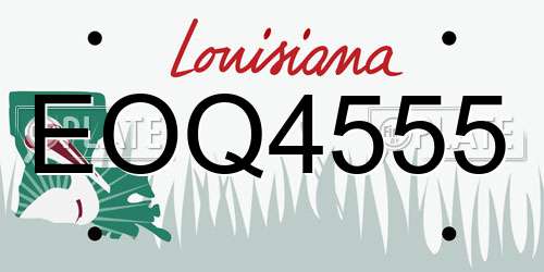 EOQ4555 Louisiana License Plate