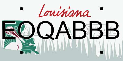 EOQABBB Louisiana License Plate