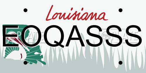 EOQASSS Louisiana License Plate