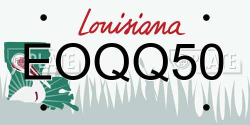 EOQQ50 Louisiana License Plate