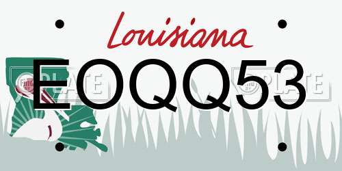 EOQQ53 Louisiana License Plate