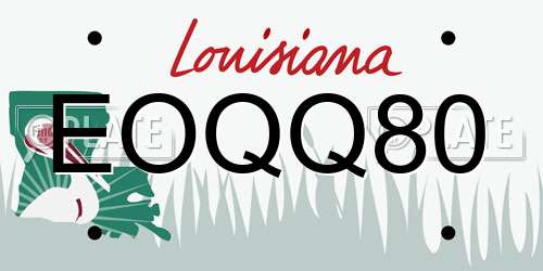 EOQQ80 Louisiana License Plate