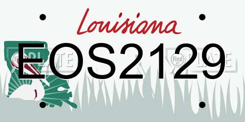 EOS2129 Louisiana License Plate