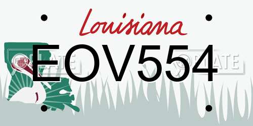 EOV554 Louisiana License Plate