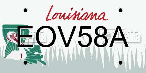 EOV58A Louisiana License Plate