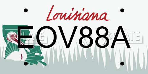 EOV88A Louisiana License Plate