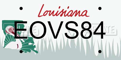 EOVS84 Louisiana License Plate