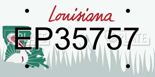 EP35757 Louisiana License Plate