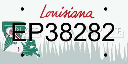 EP38282 Louisiana License Plate