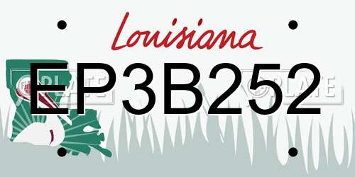 EP3B252 Louisiana License Plate