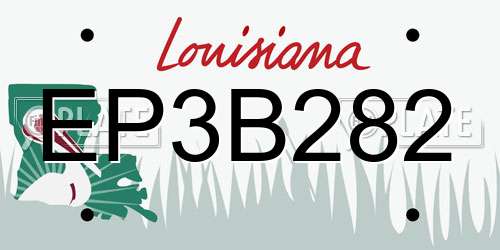 EP3B282 Louisiana License Plate