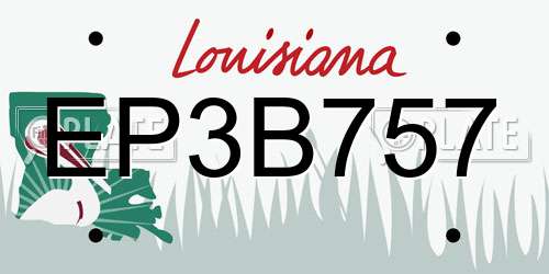 EP3B757 Louisiana License Plate
