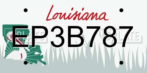 EP3B787 Louisiana License Plate