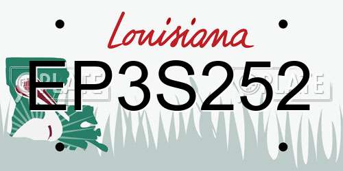 EP3S252 Louisiana License Plate
