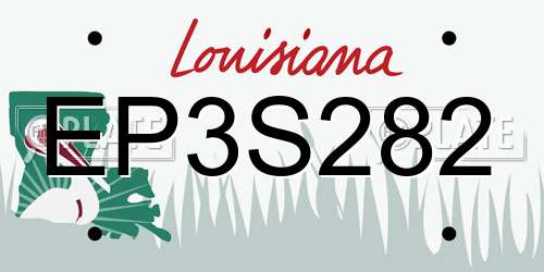 EP3S282 Louisiana License Plate
