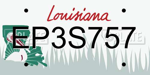 EP3S757 Louisiana License Plate