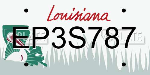 EP3S787 Louisiana License Plate