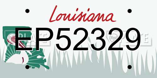 EP52329 Louisiana License Plate