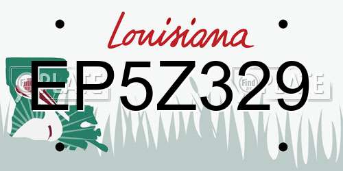 EP5Z329 Louisiana License Plate