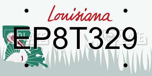 EP8T329 Louisiana License Plate
