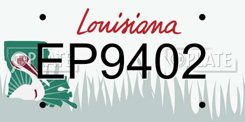 EP9402 Louisiana License Plate
