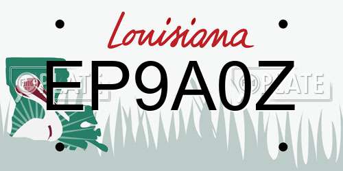 EP9A0Z Louisiana License Plate
