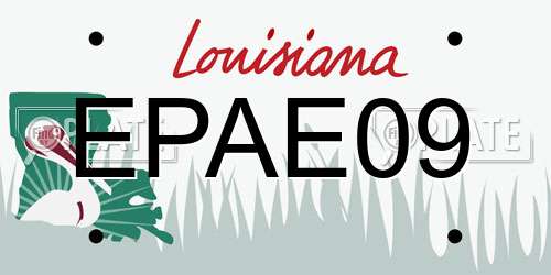 EPAE09 Louisiana License Plate