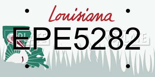 EPE5282 Louisiana License Plate