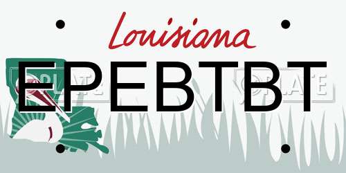 EPEBTBT Louisiana License Plate