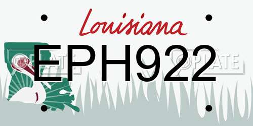 EPH922 Louisiana License Plate