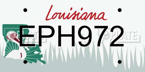 EPH972 Louisiana License Plate