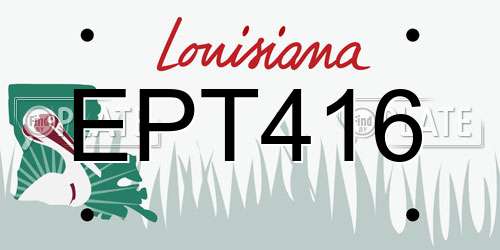 EPT416 Louisiana License Plate