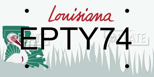 EPTY74 Louisiana License Plate