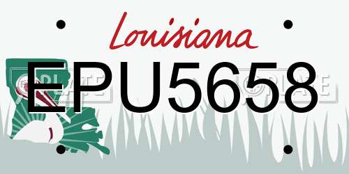 EPU5658 Louisiana License Plate