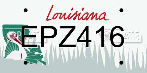 EPZ416 Louisiana License Plate