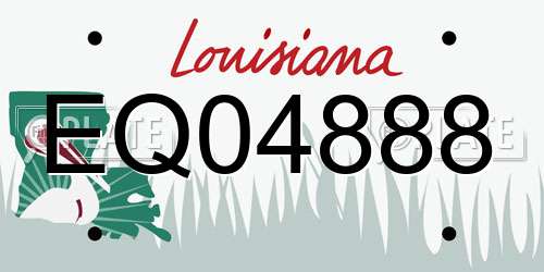EQ04888 Louisiana License Plate